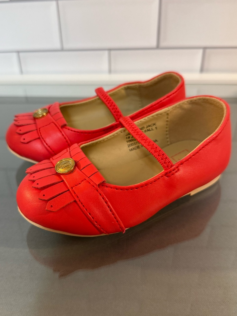 Janie and Jack Mary Jane Fringe Flats Size 5